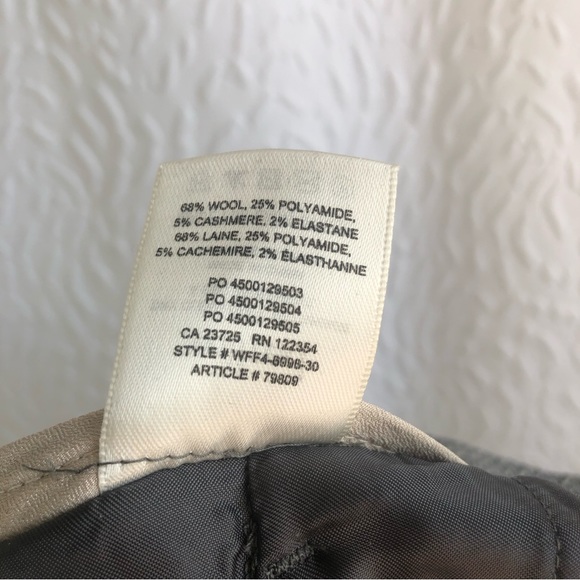 Aritzia Wilfred Dark Grey Herringbone Easy Pant High-Rise Wool Cashmere Trousers - Picture 14 of 15